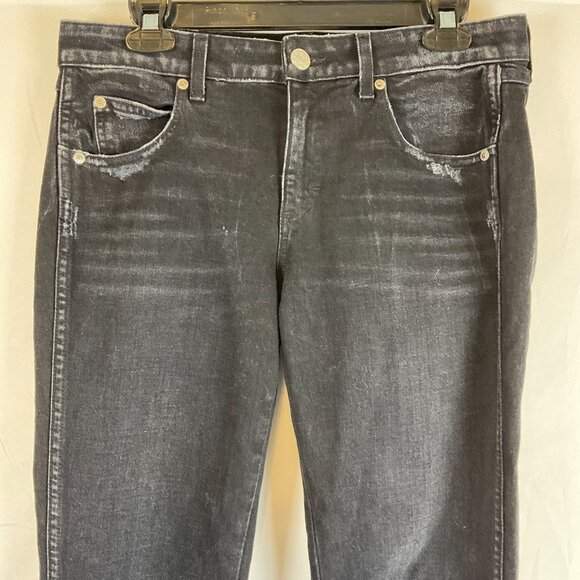 AMO Kate Jeans Mid-Rise Straight Leg 28 Muted Black Ink - Picture 2 of 11